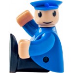 Locomotiva verde electrica cu baterie cu conductor de tren si cabina decapotabila